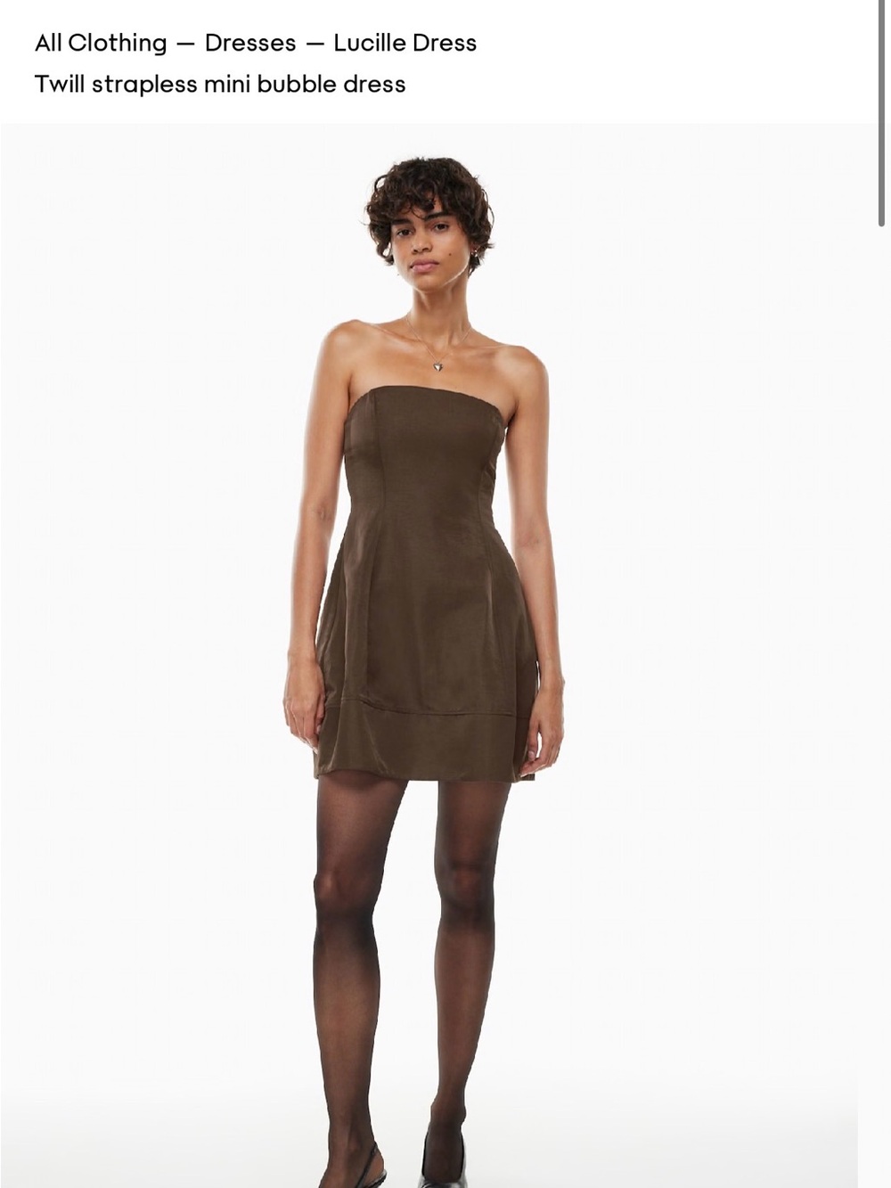 ARITZIA Strapless Mini Bubble Dress in Black